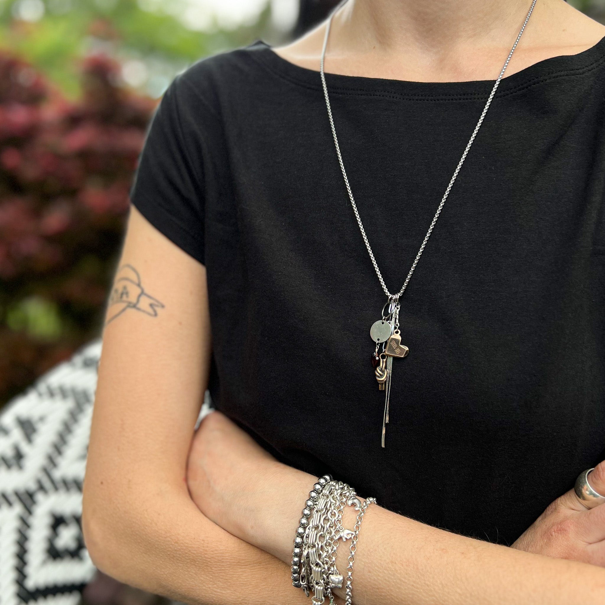 Bronze Personalized Charm Necklace – 8th Anniversary Gift for Her