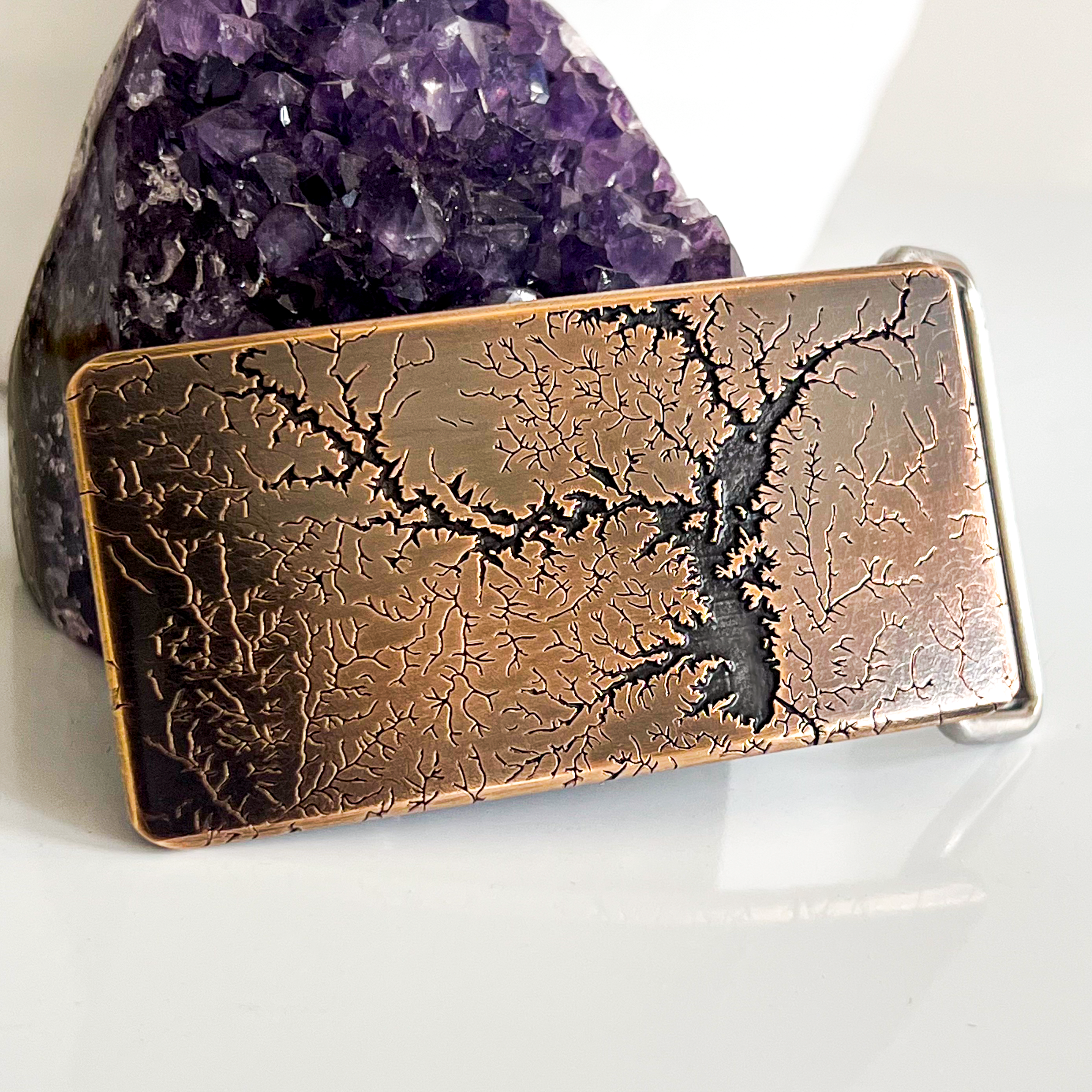 Bronze Custom Map Belt Buckle