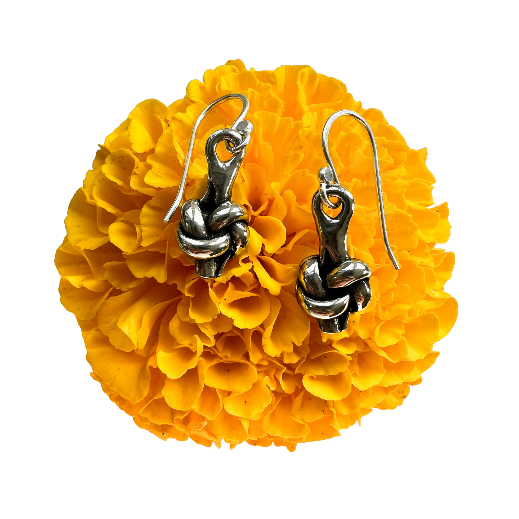 Pewter Love Knot Earrings - 10th Anniversary Gift for Her