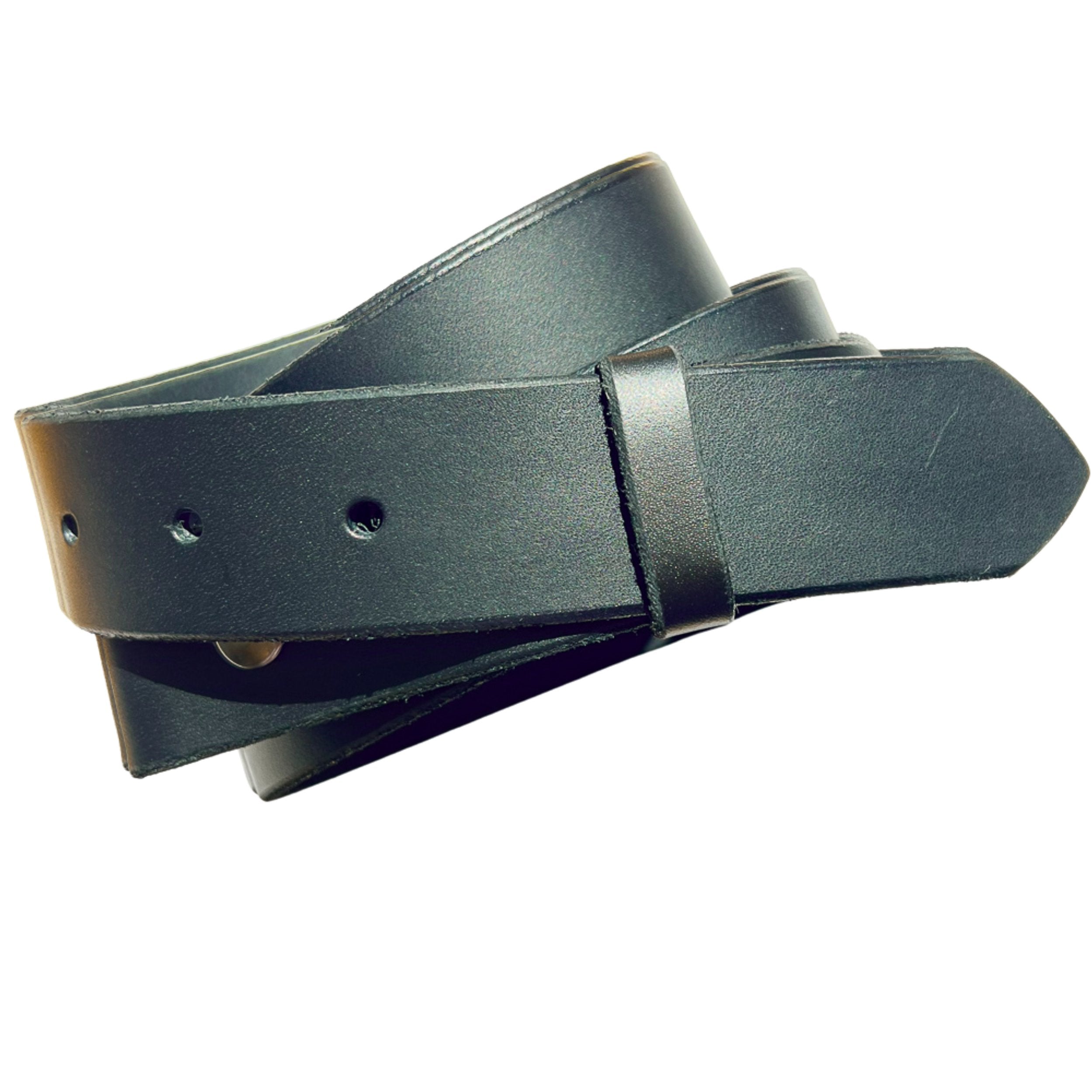 Narrow Black Leather Snap Belt - Steel Toe Studios
