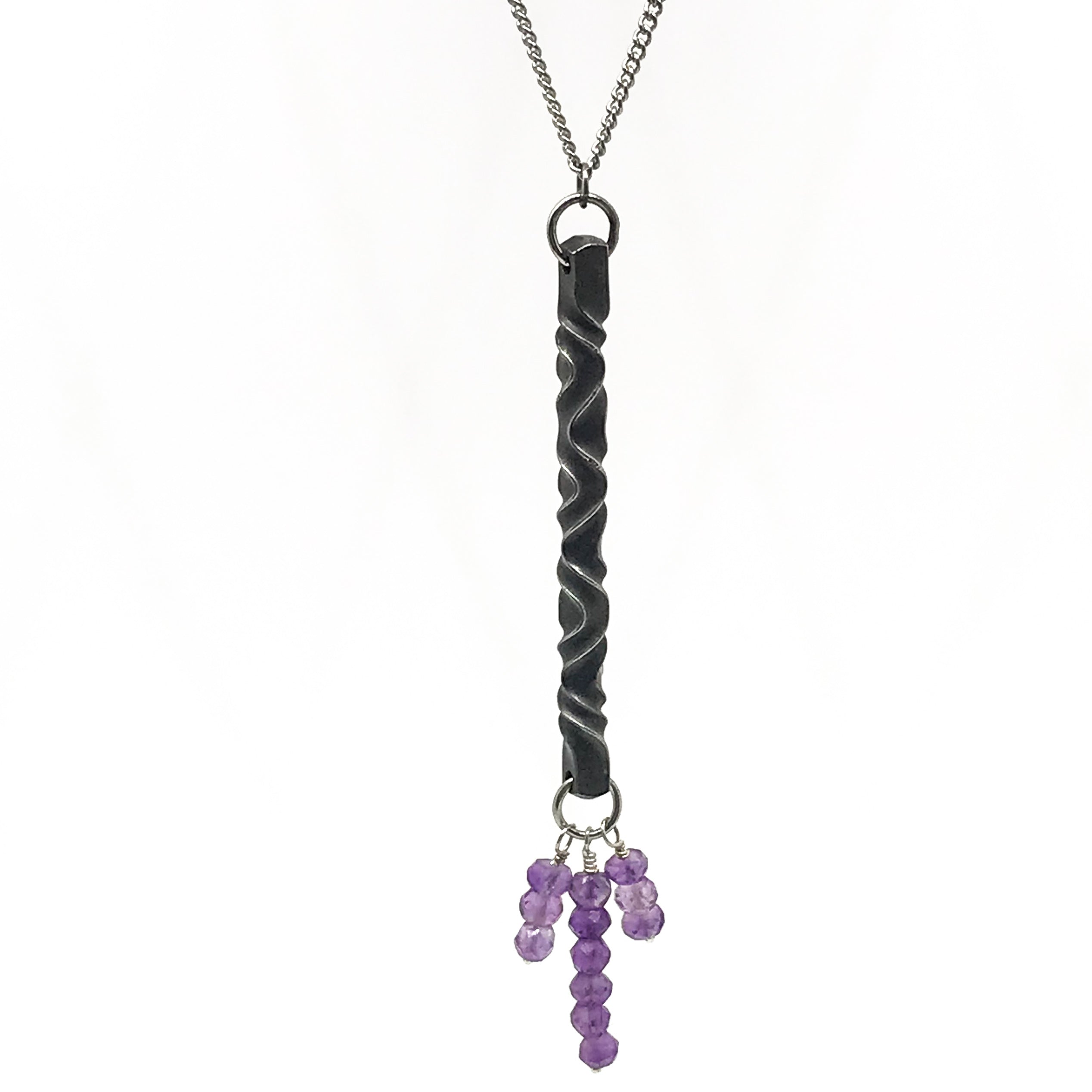 Iron Blossom Amethyst Pendant