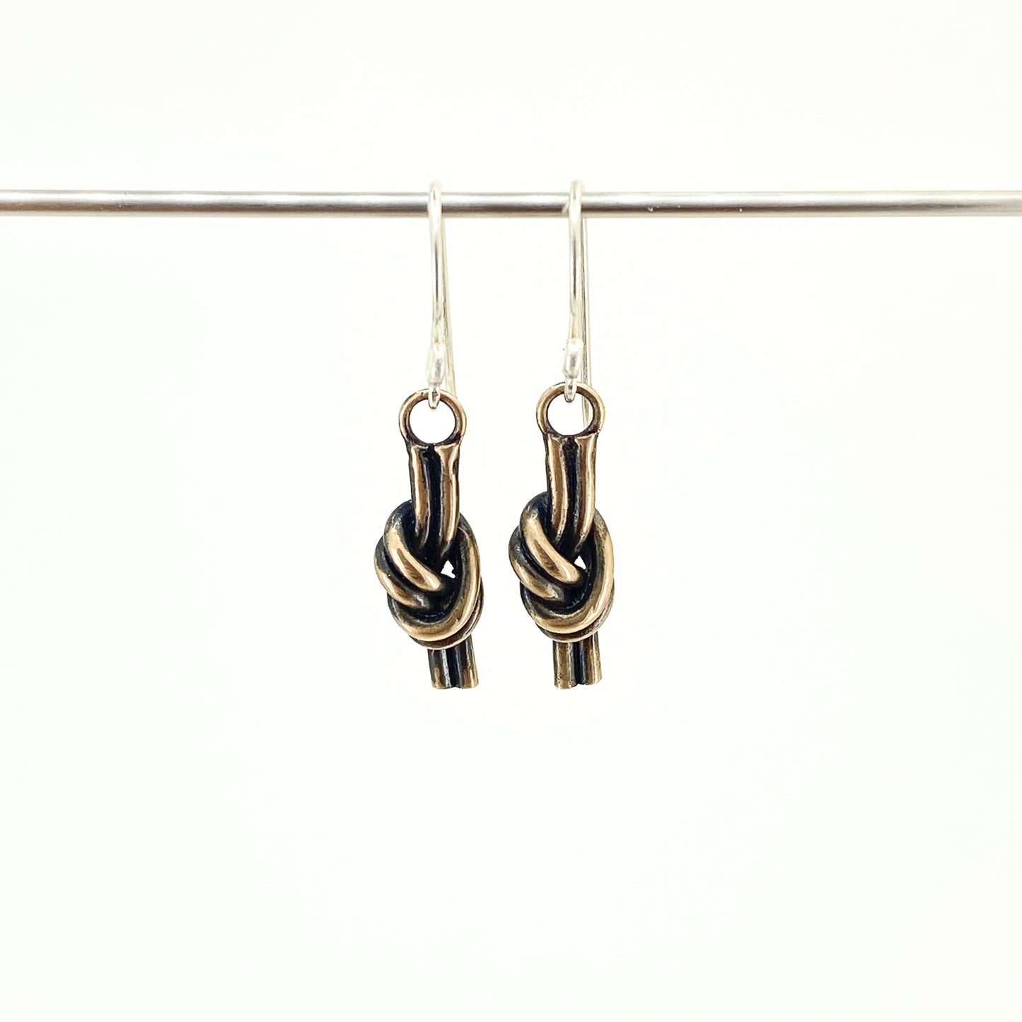 Bronze Hand Overhand Knot Earrings - Steel Toe Studios