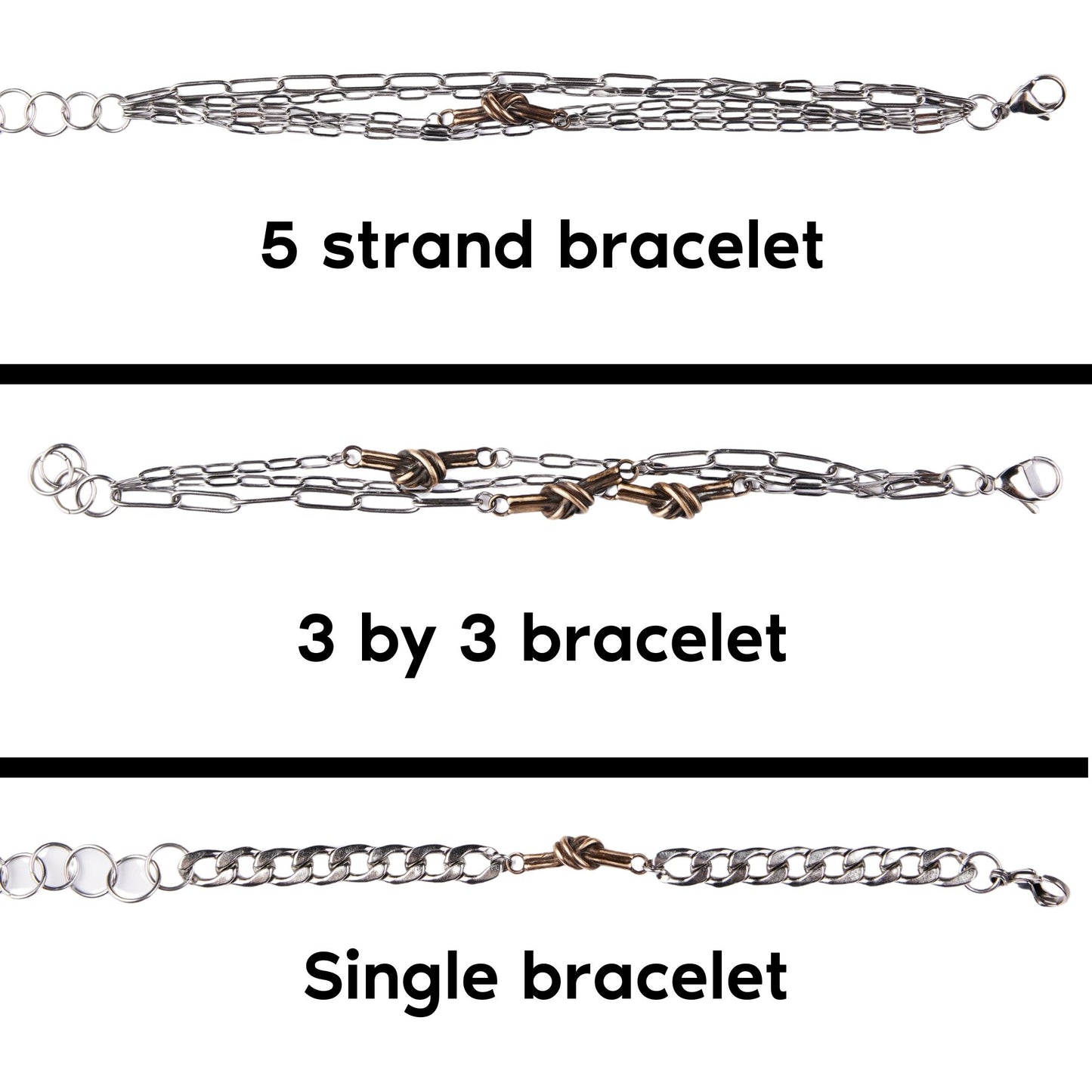 Bronze Mini Knot Bracelets - Steel Toe Studios