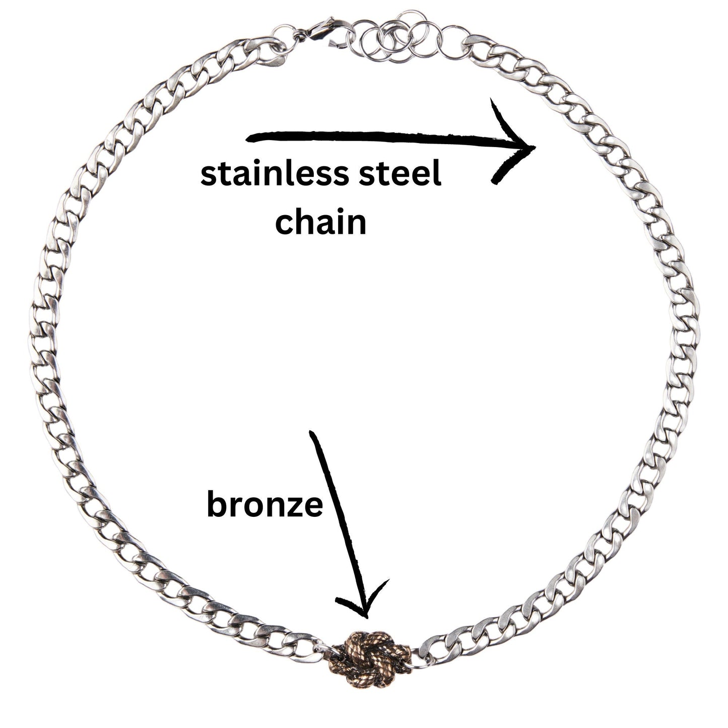 Bronze Rope Love Knot Chain - Steel Toe Studios