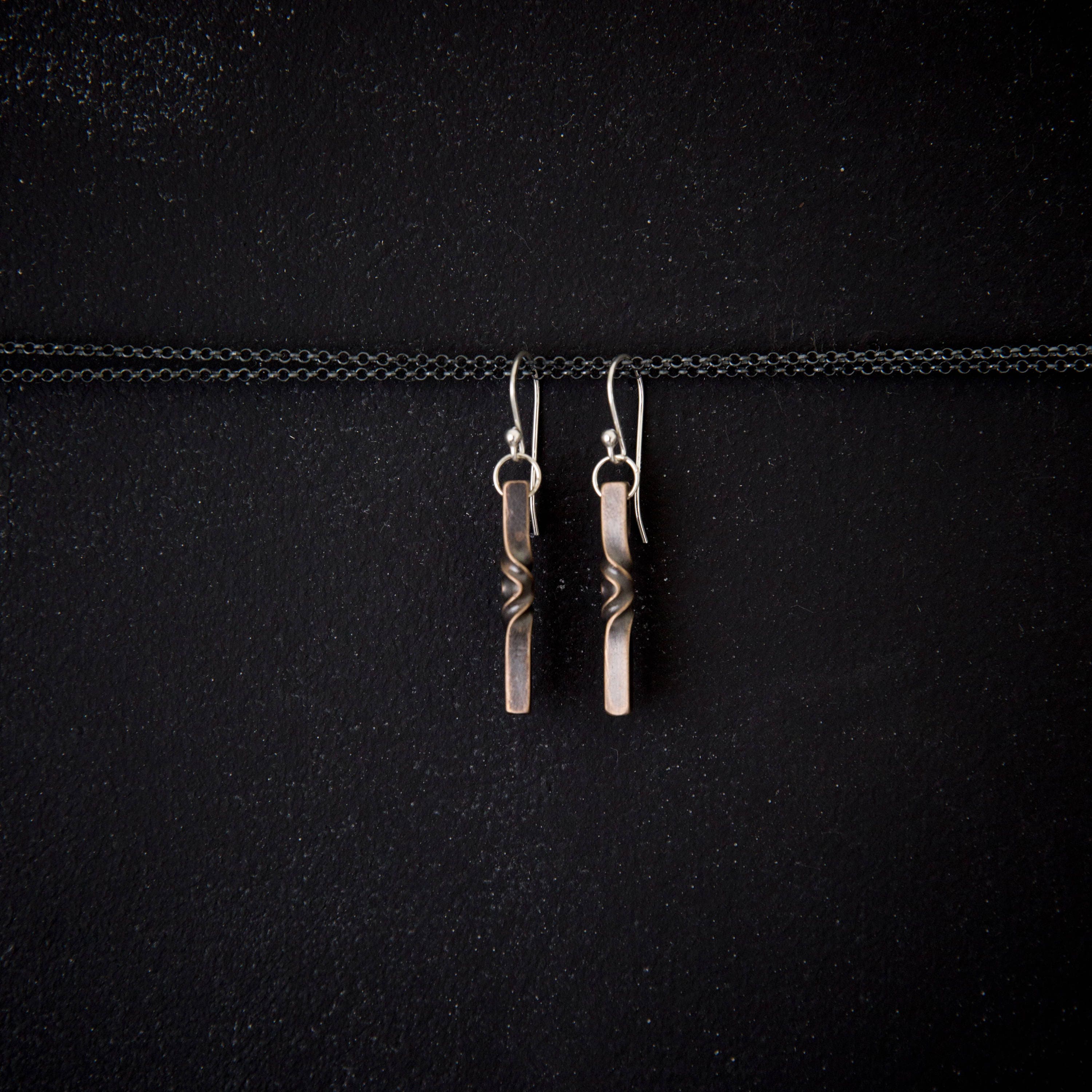 8th anniversary gift for her, bronze twist earrings, bronze anniversary gift for wife, bronze jewelry, 8th anniversary jewelry