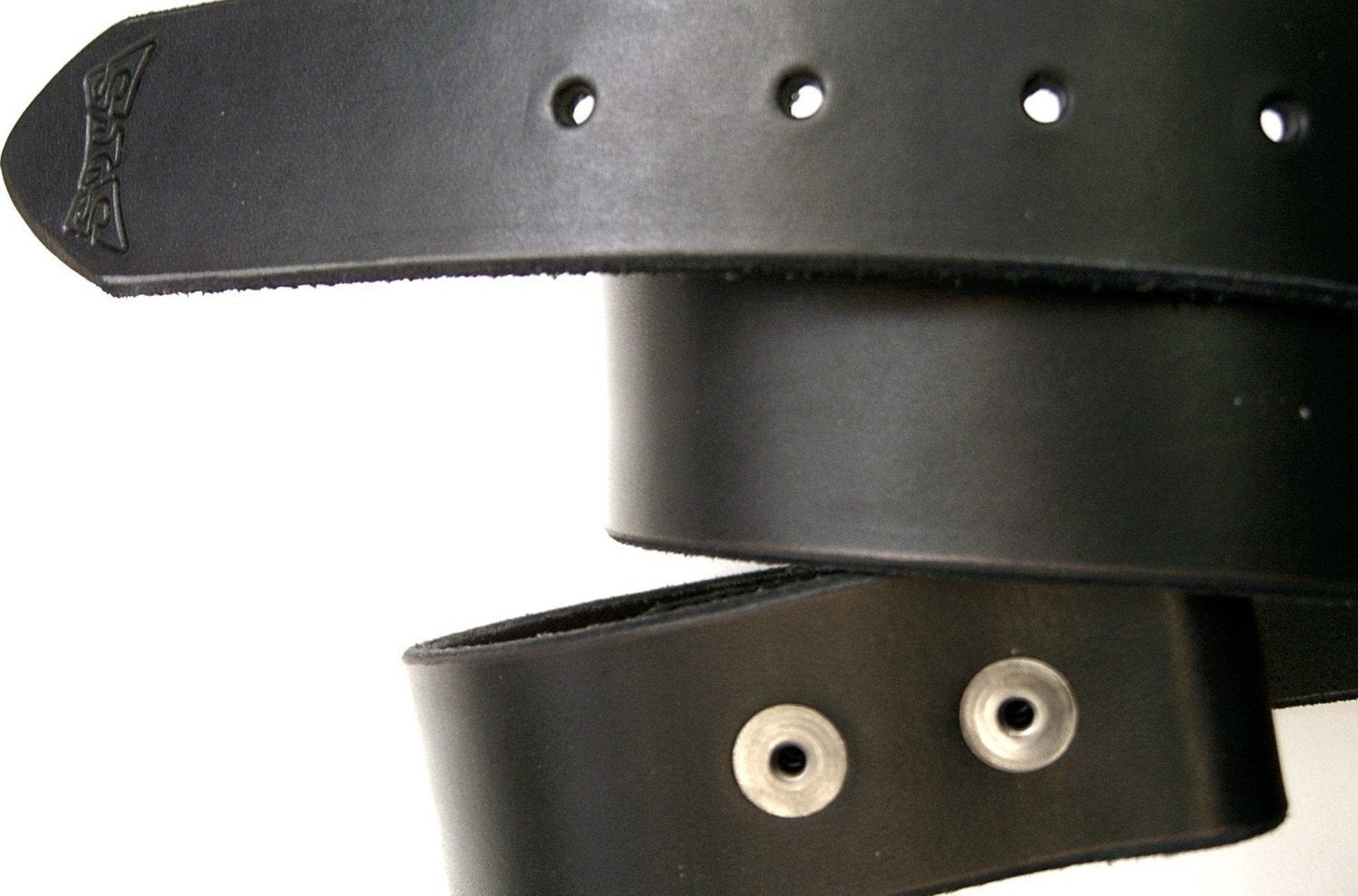 Latigo - Black - Leather Snap Belt- high quality - 3rd anniversary gift - snap leather belt - interchangeable - plus size - stainless steel
