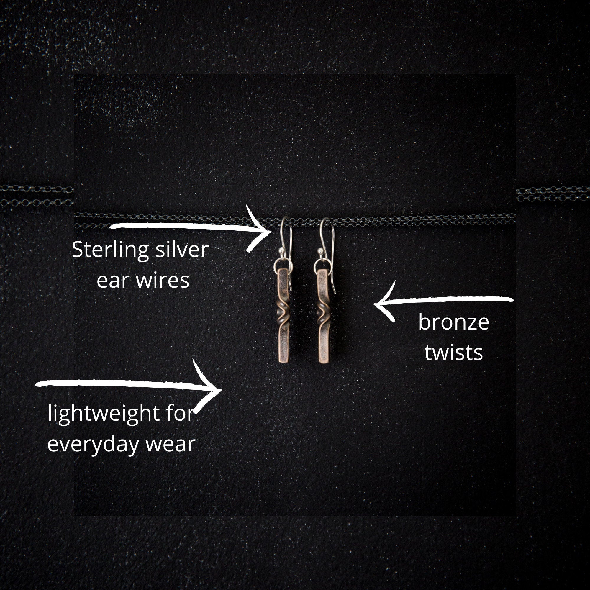 8th anniversary gift for her, bronze twist earrings, bronze anniversary gift for wife, bronze jewelry, 8th anniversary jewelry