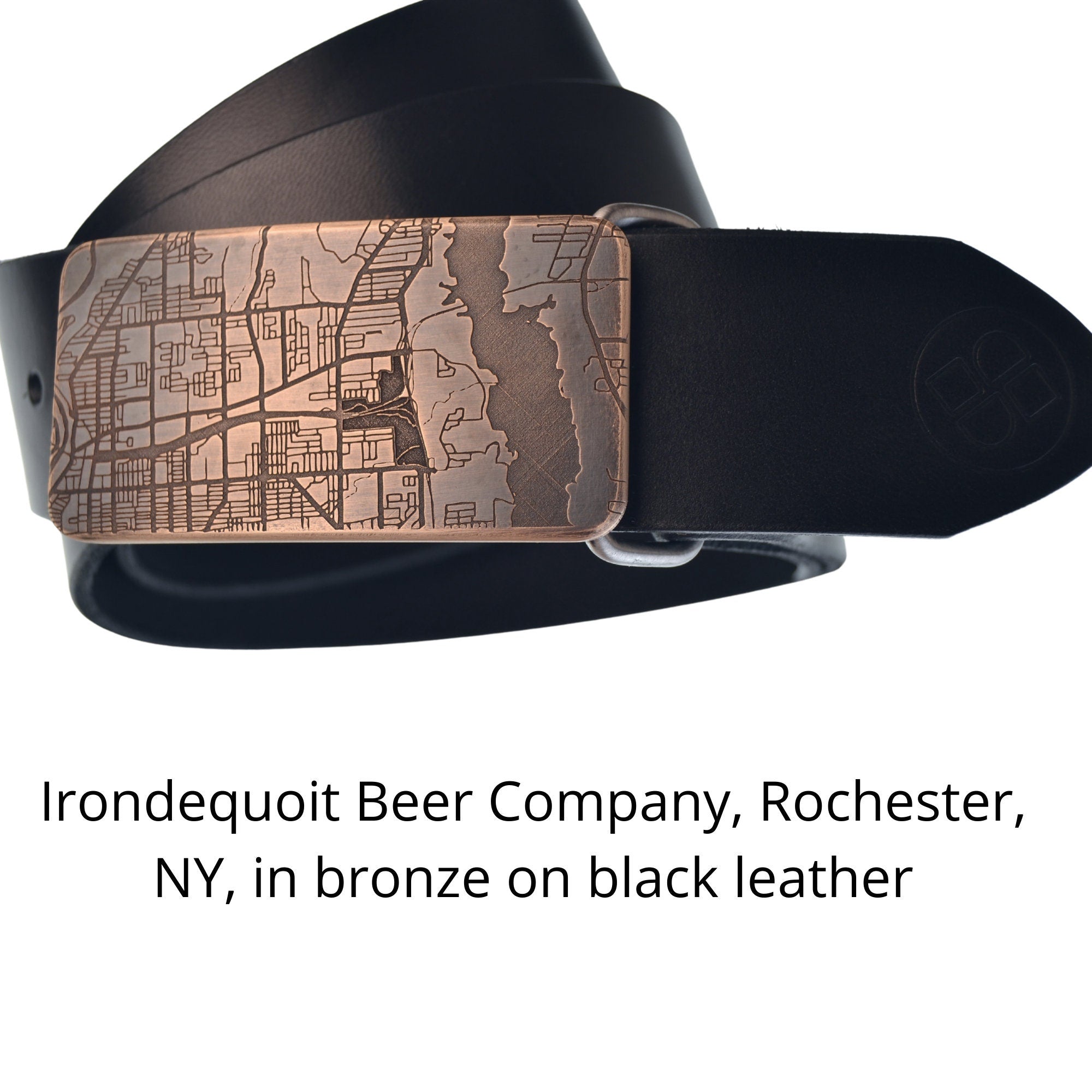 personalized bronze belt buckle with map, custom handmade bronze buckle, engraved belt buckle, elegant bronze belt buckle made in usa
