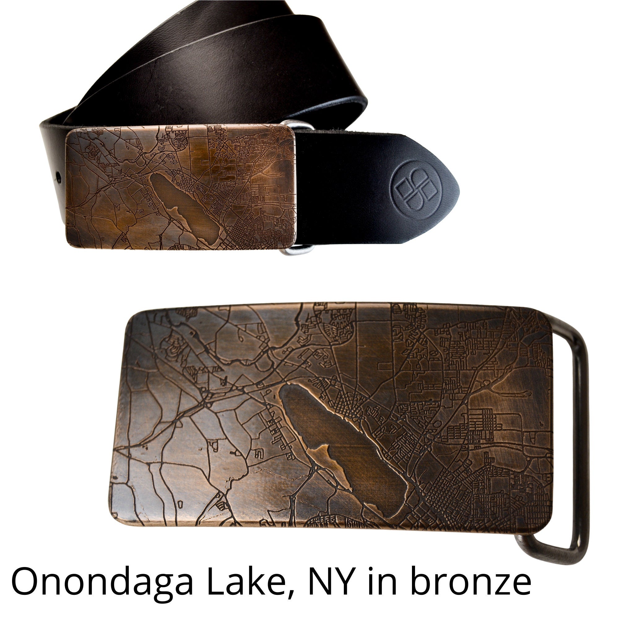 personalized bronze belt buckle with map, custom handmade bronze buckle, engraved belt buckle, elegant bronze belt buckle made in usa