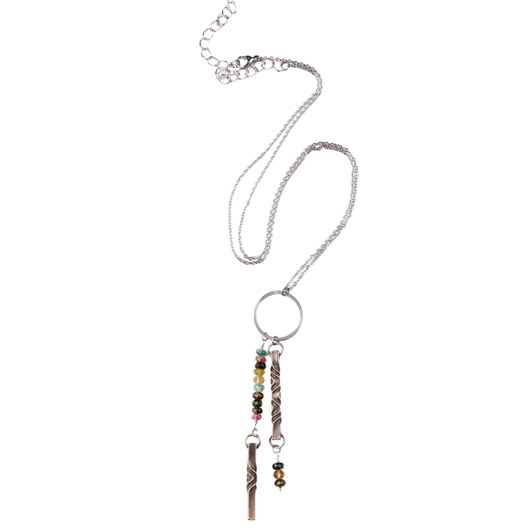 anniversary necklace for wife 8th year wedding anniversary, bronze and tourmaline necklace, anniversary gift for wife