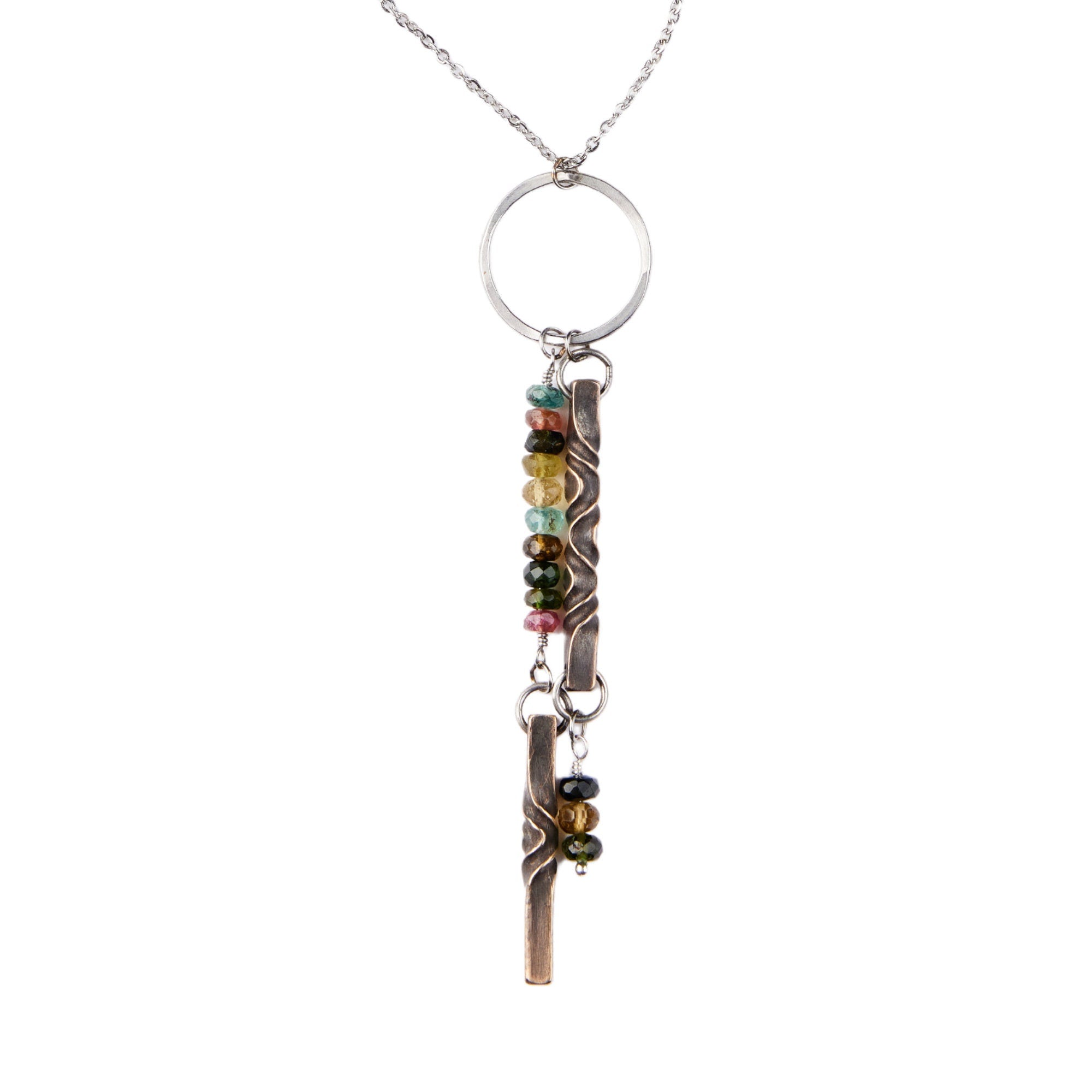 anniversary necklace for wife 8th year wedding anniversary, bronze and tourmaline necklace, anniversary gift for wife