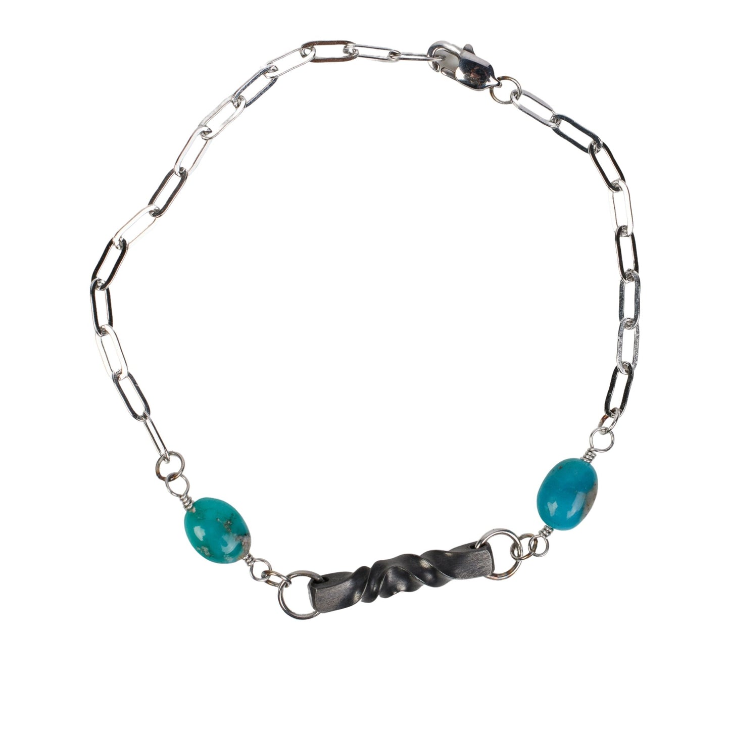 Iron Twist Turquoise Bracelet - Steel Toe Studios