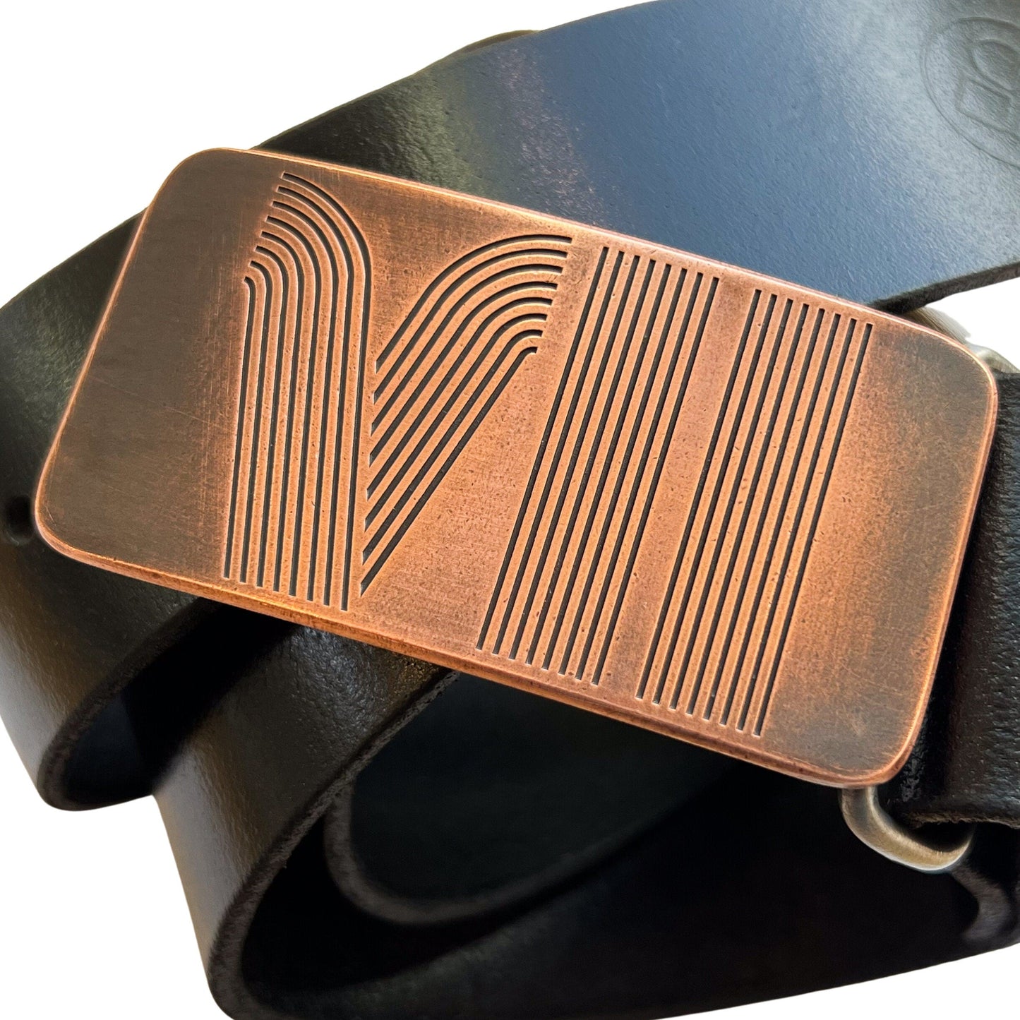 Tracks Roman Numeral 7 Copper Belt Buckle - Steel Toe Studios