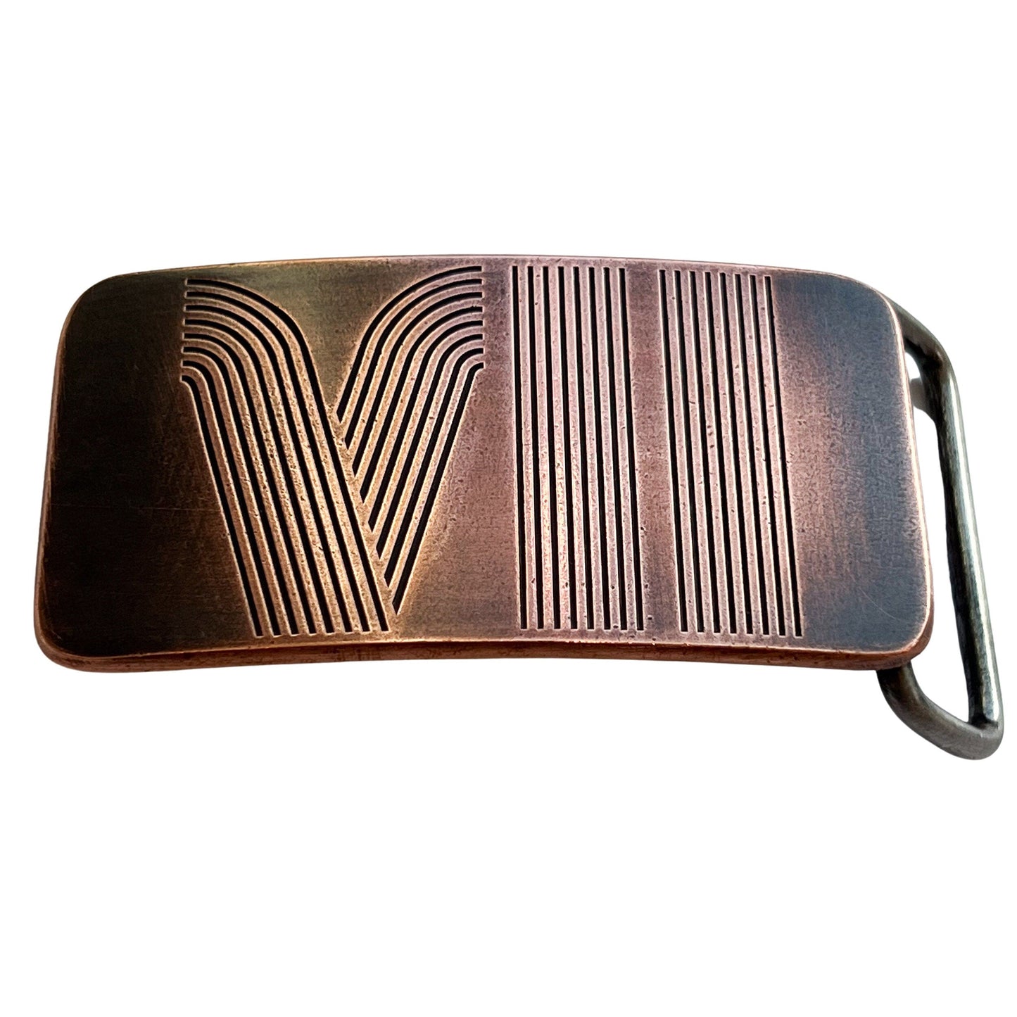 Tracks Roman Numeral 7 Copper Belt Buckle - Steel Toe Studios