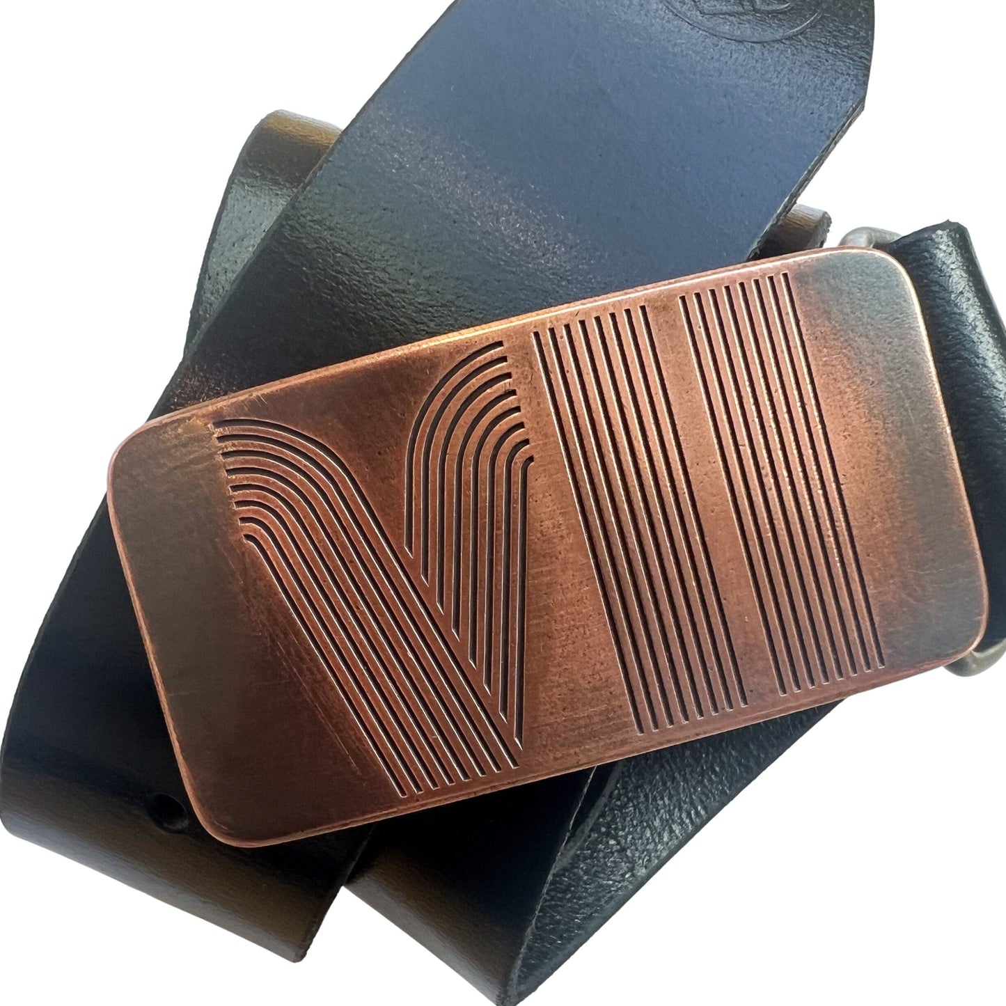 Tracks Roman Numeral 7 Copper Belt Buckle - Steel Toe Studios