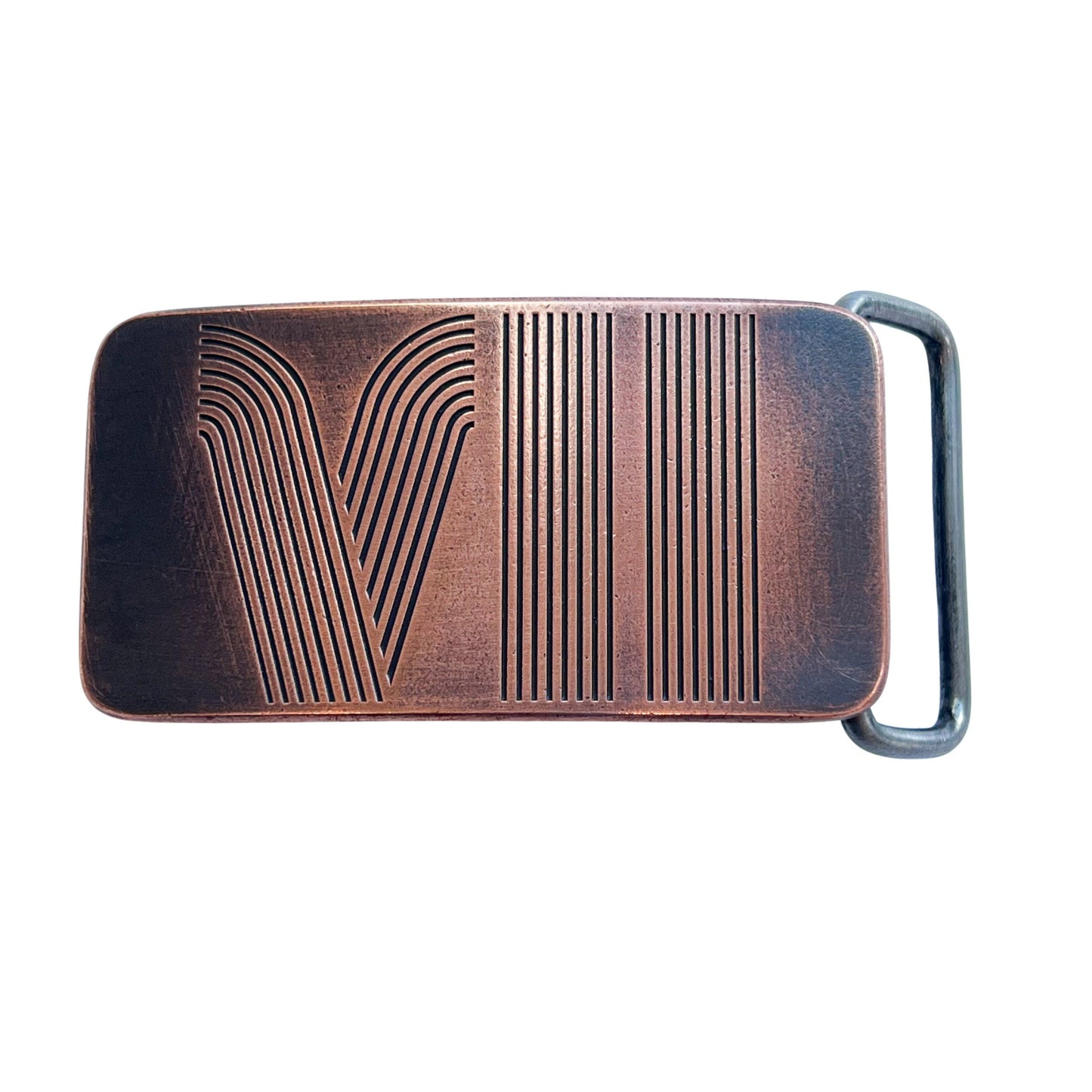 Tracks Roman Numeral 7 Copper Belt Buckle - Steel Toe Studios