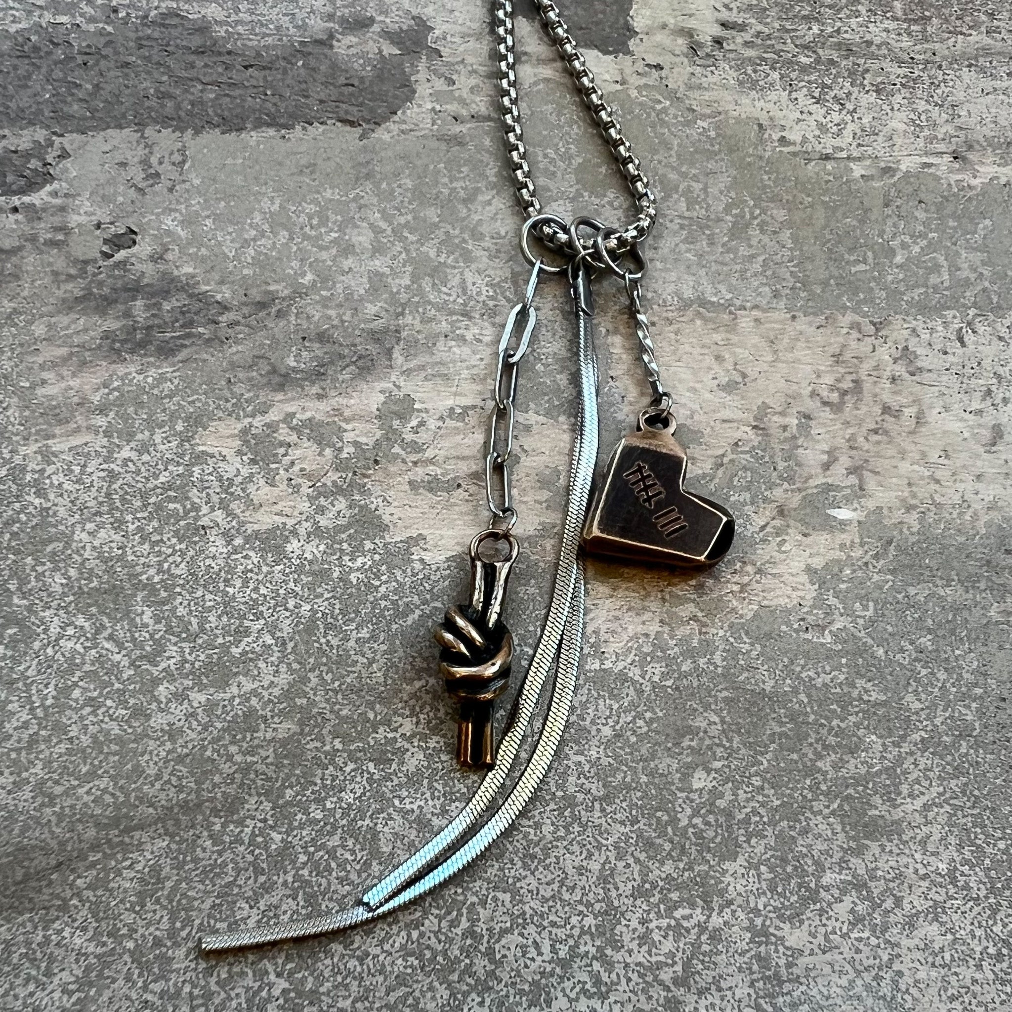 Bronze Personalized Charm Necklace – 19th Anniversary Gift for Her