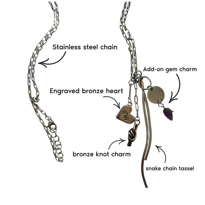 Bronze Personalized Charm Necklace – 19th Anniversary Gift for Her