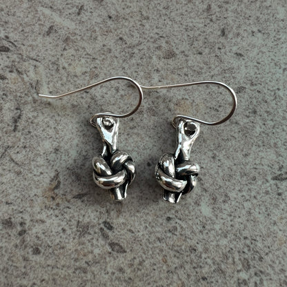 Pewter Love Knot Earrings - 10th Anniversary Gift for Her