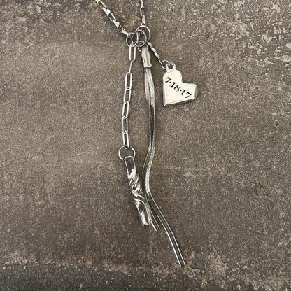 Pewter Personalized Charm Necklace – 10th Anniversary Gift for Her