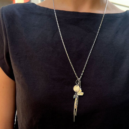 Pewter Personalized Charm Necklace – 10th Anniversary Gift for Her
