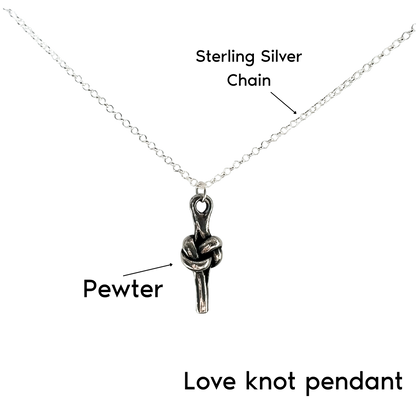 Pewter Love Knot Pendant - 10th Tin Anniversary Gift for her