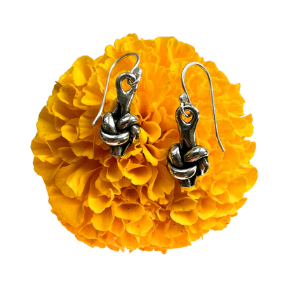 Pewter Love Knot Earrings - 10th Anniversary Gift for Her