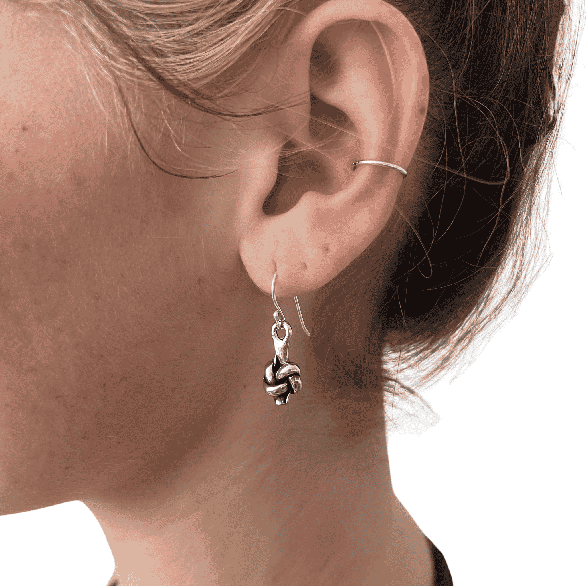 Pewter Love Knot Earrings - 10th Tin Anniversary Gift for Her