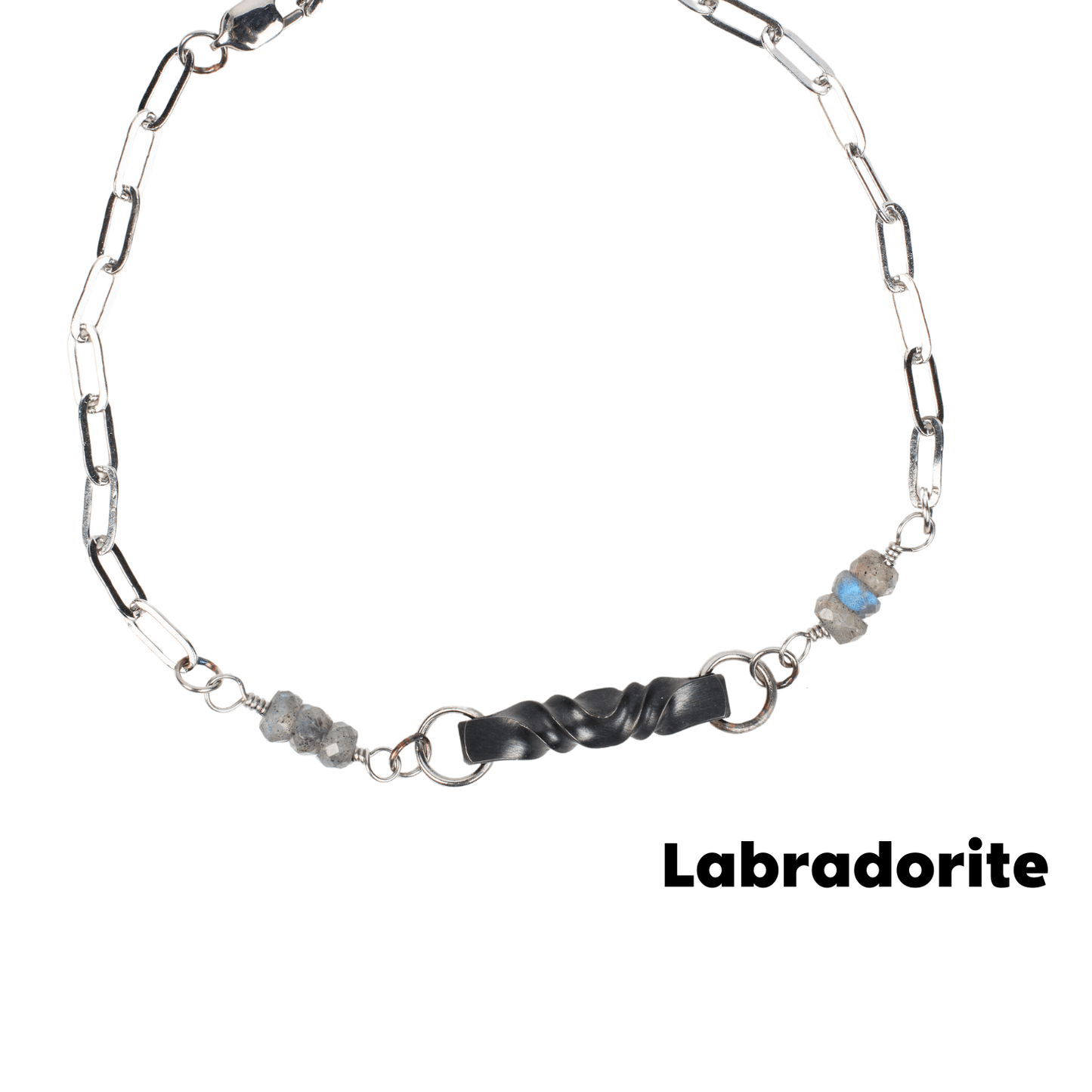 Iron Twist Gemstone Bracelet - Steel Toe Studios