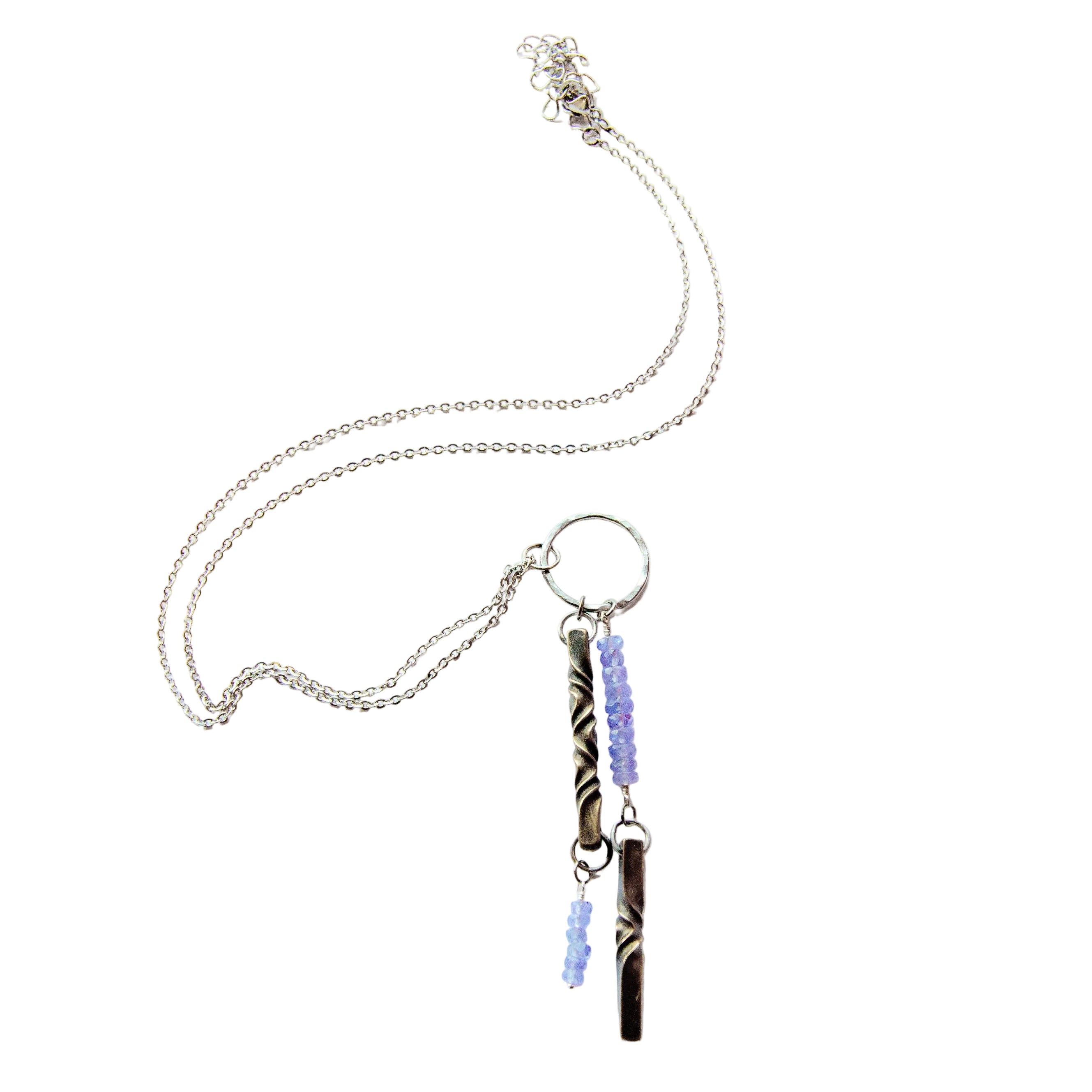 Bronze and tanzanite necklace handmade in Seattle