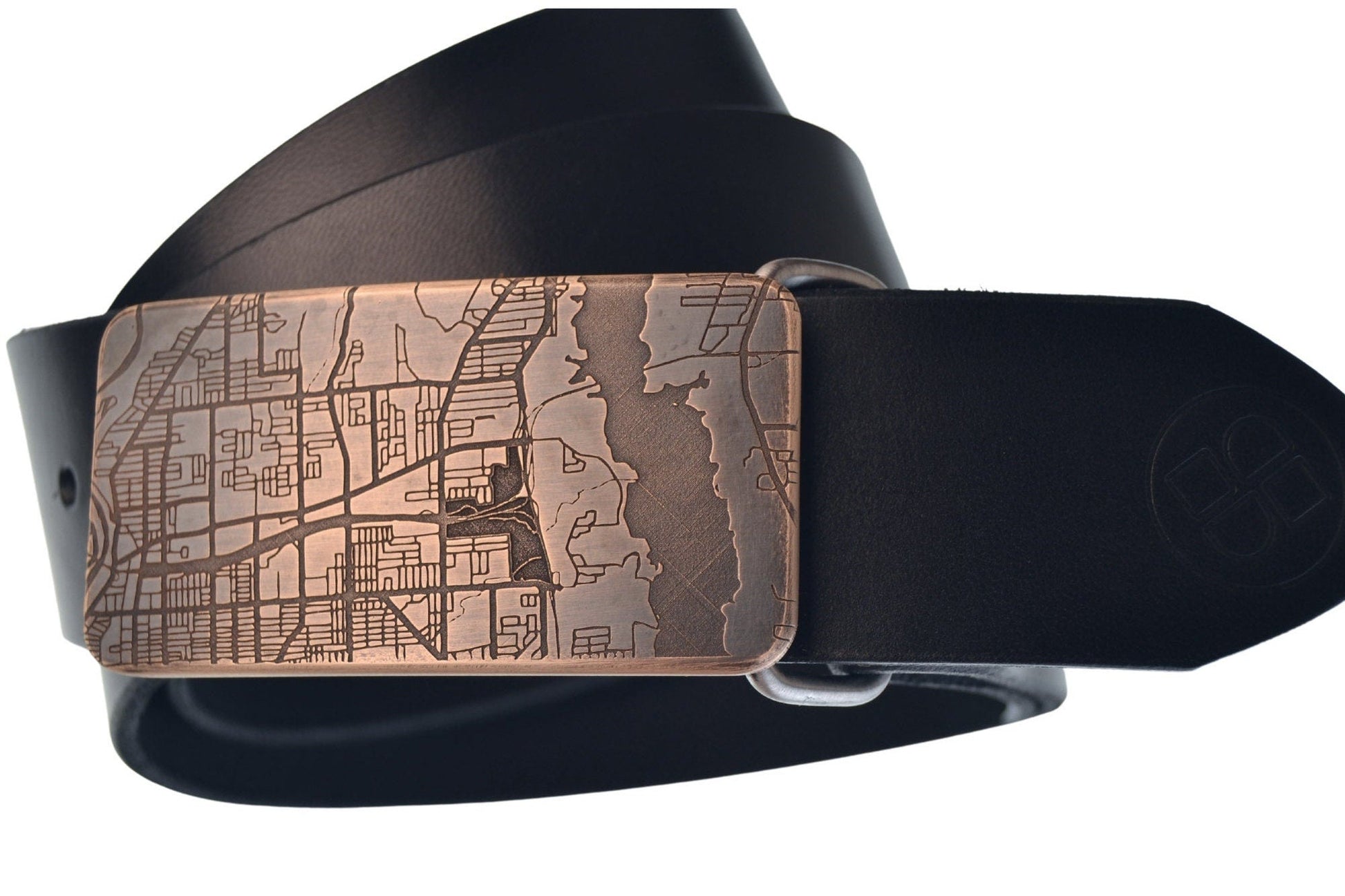 Bronze Custom Map Belt Buckle - Steel Toe Studios