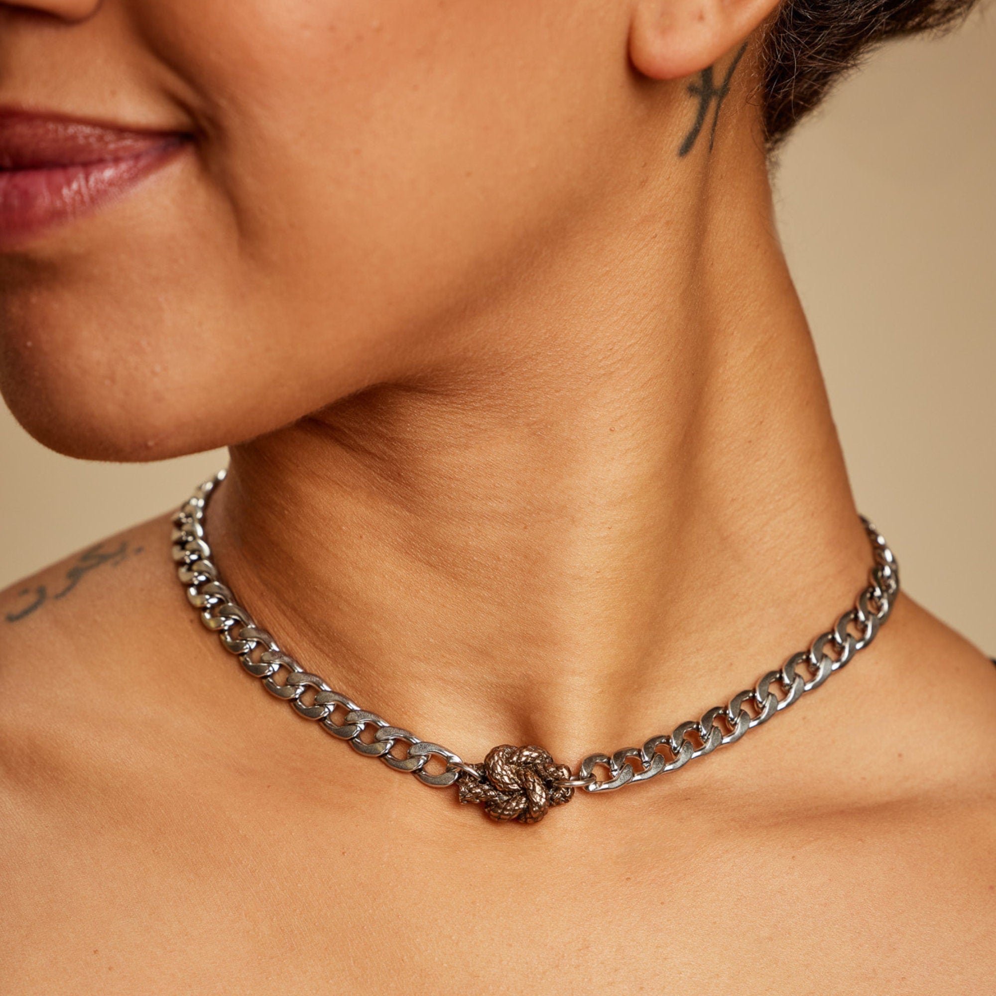 Smooth Chain Not Rope Bronze Rope Knot on Stainless Chain | 8th Anniversary – Steel Toe Studios