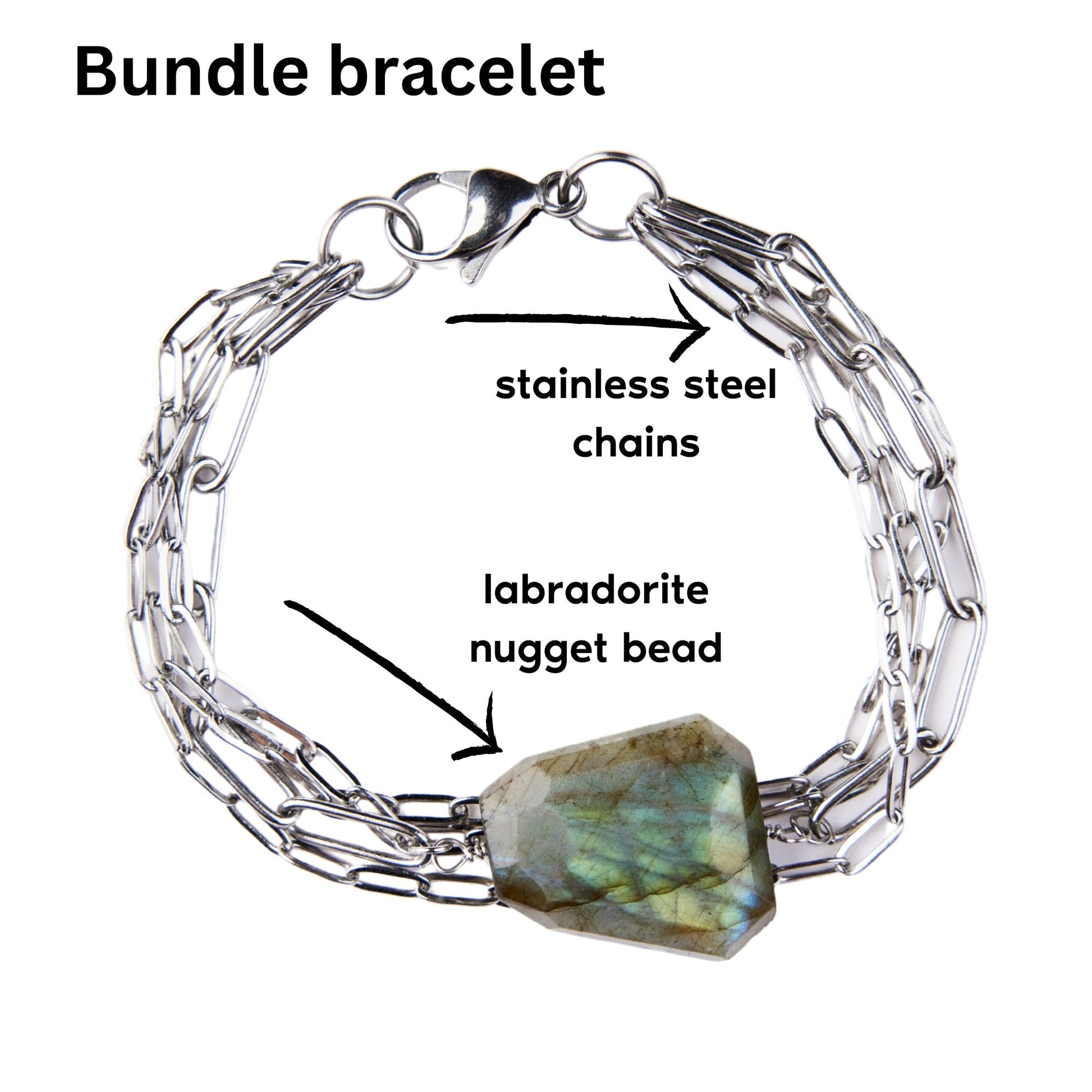 Chain Labradorite Bracelet - Steel Toe Studios