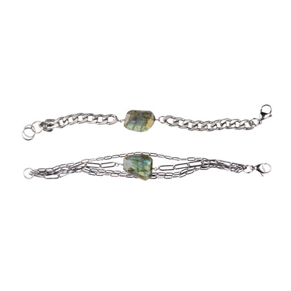 Chain Labradorite Bracelet - Steel Toe Studios