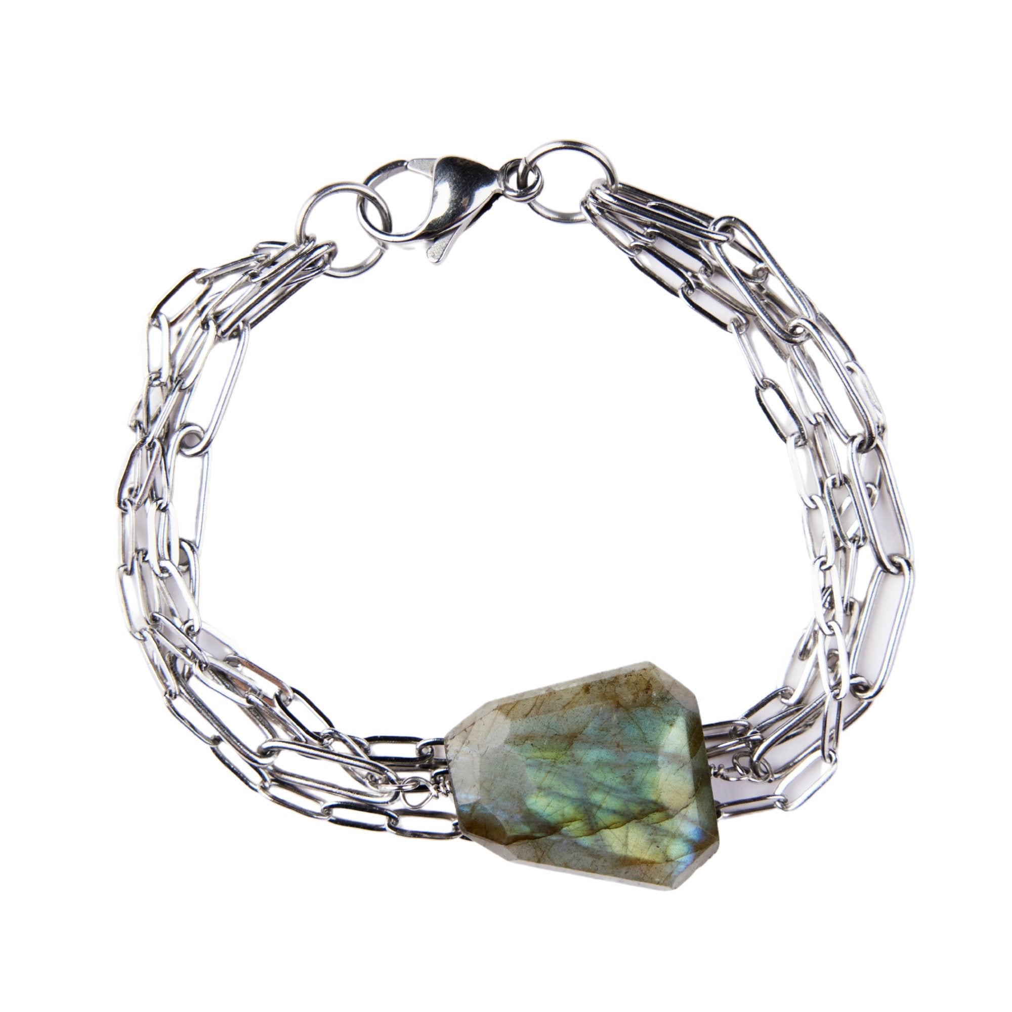 Chain Labradorite Bracelet - Steel Toe Studios