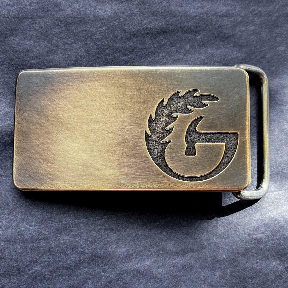 branded buckle belt