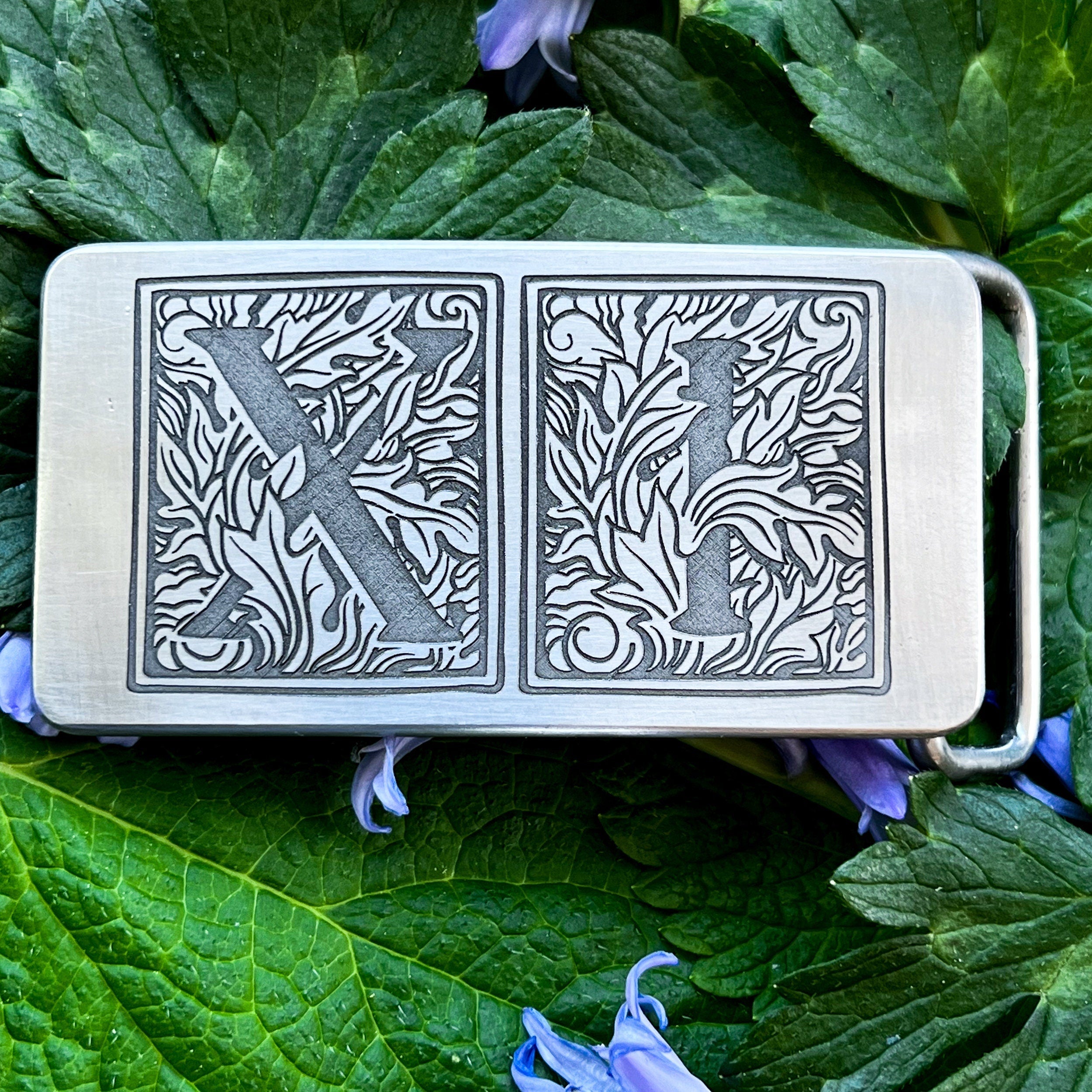 Flora Roman Numeral 11 Stainless Steel Belt Buckle - Steel Toe Studios