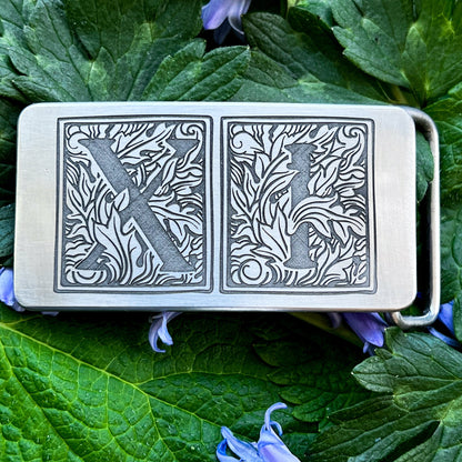 Flora Roman Numeral 11 Stainless Steel Belt Buckle - Steel Toe Studios