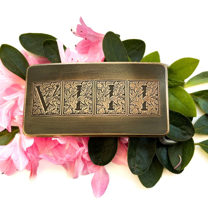 Flora Roman Numeral 8 Bronze Belt Buckle - Steel Toe Studios
