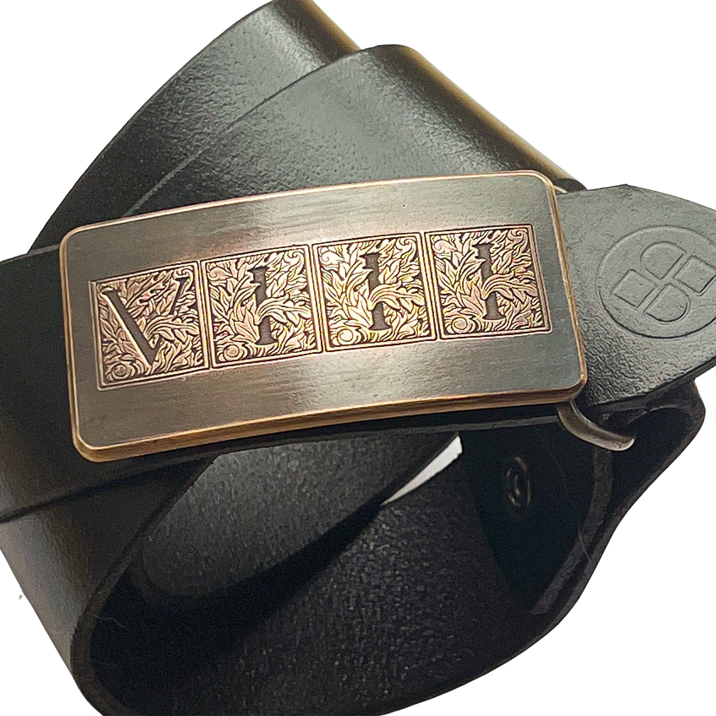 Flora Roman Numeral 8 Bronze Belt Buckle - Steel Toe Studios
