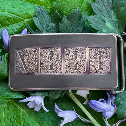 Flora Roman Numeral 8 Bronze Belt Buckle - Steel Toe Studios