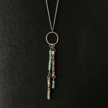 Bronze anniversary gift for her- 8th anniversary jewelry - tourmaline anniversary - handmade modern jewelry - blue/green tourmaline necklace