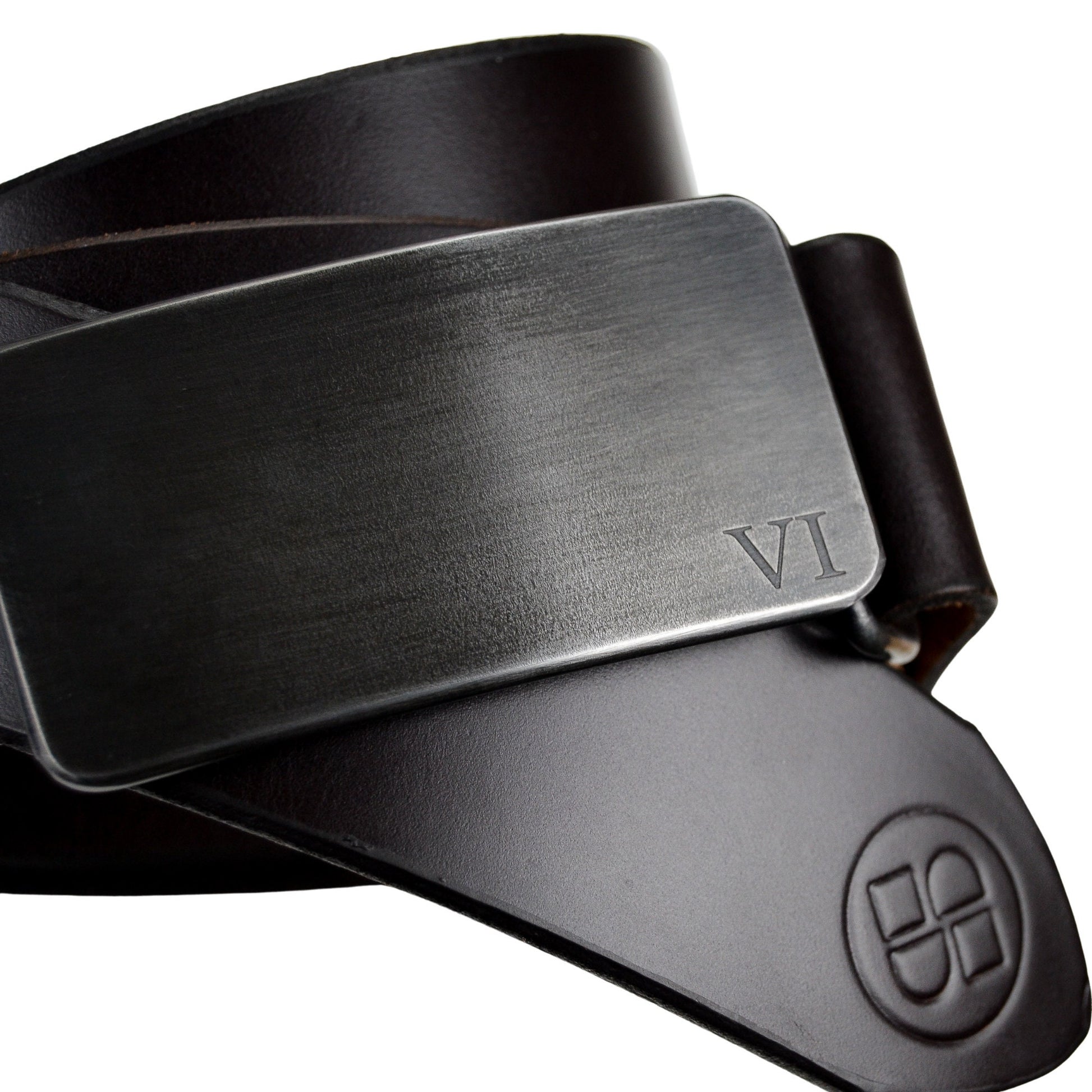 Black Leather Belt, Handmade in Seattle