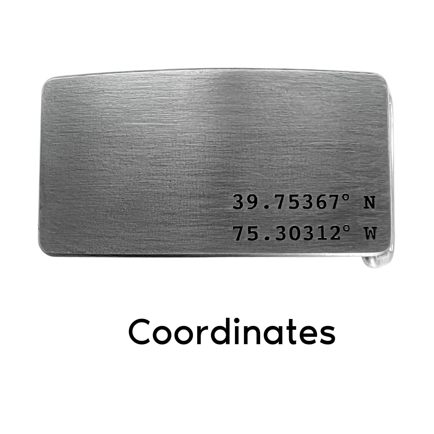 Custom Coordinates (Longitude & Latitude) Belt Buckle