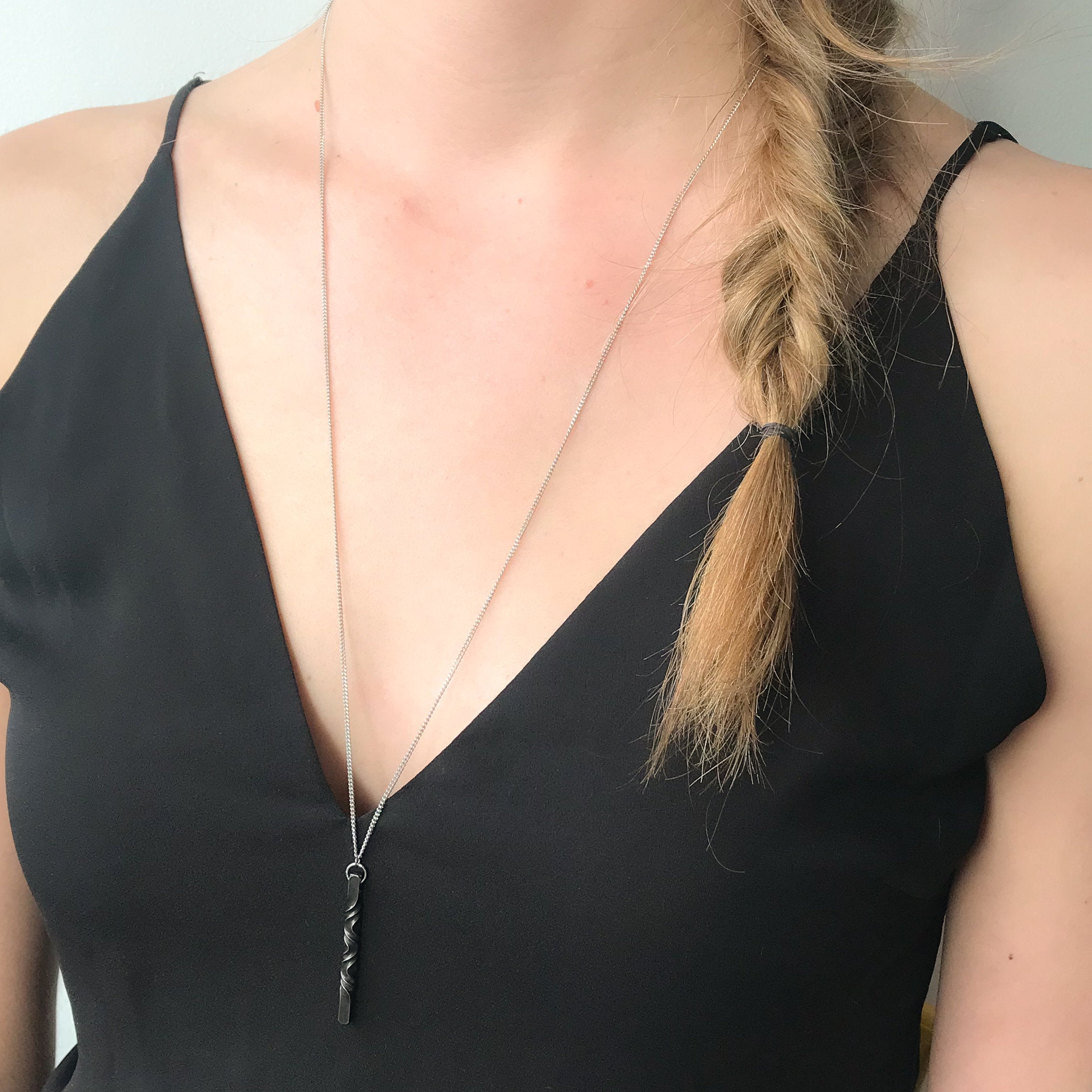 Iron Long Twist Pendant - Steel Toe Studios