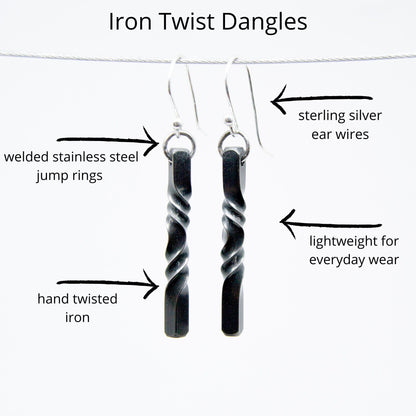 Iron Twist Earrings - Steel Toe Studios