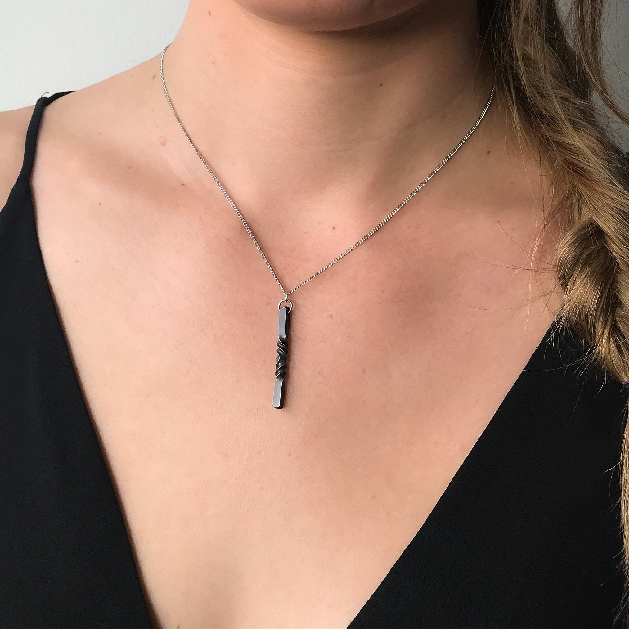 Iron Twist Pendant | 6th Anniversary Gift for Her – Steel Toe Studios