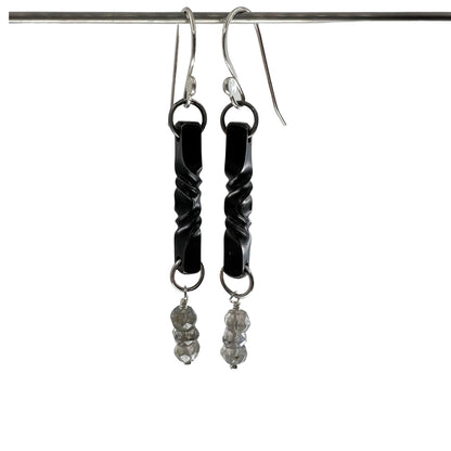 Iron Twist Labradorite Earrings