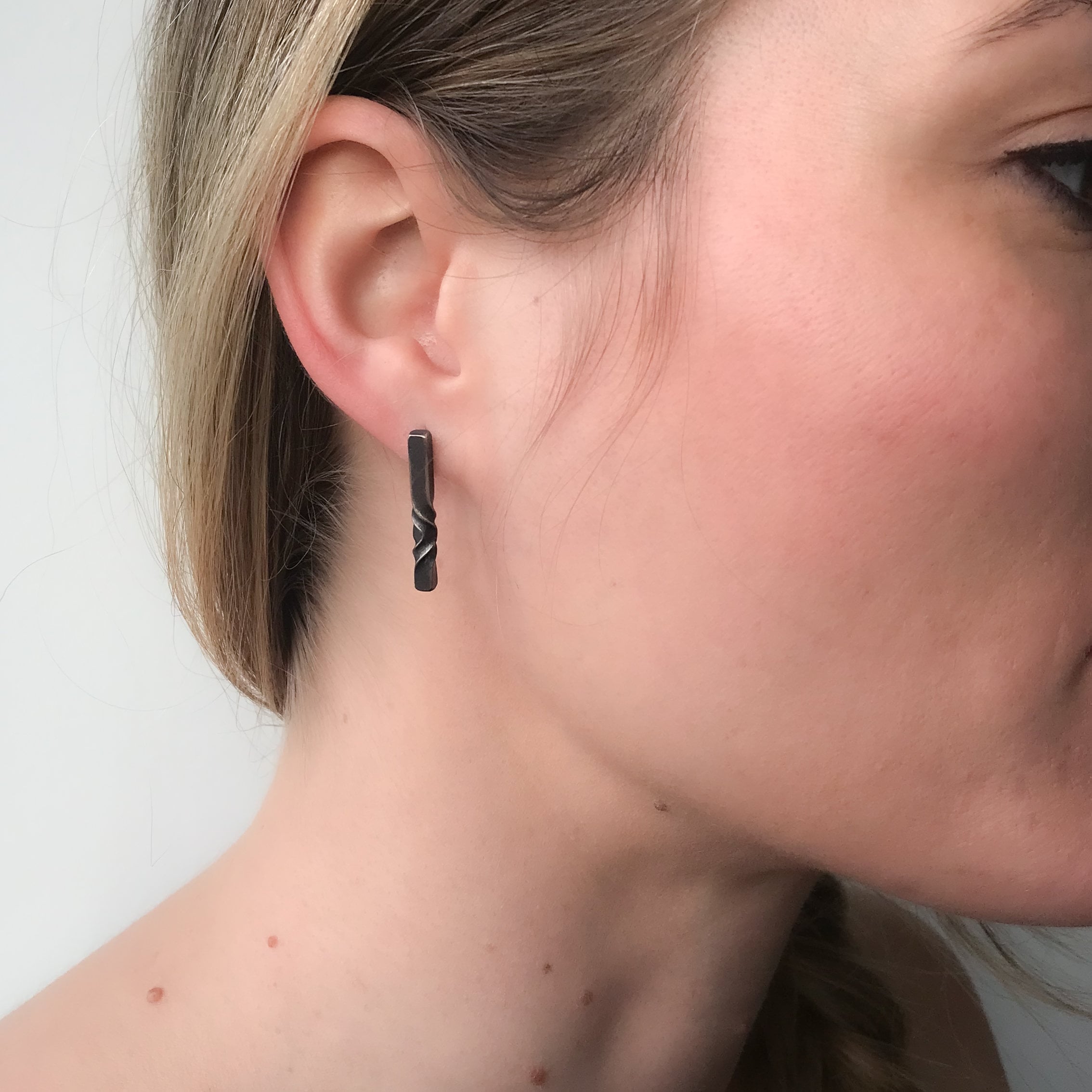 Sterling Silver Twist Post Earrings - Steel Toe Studios