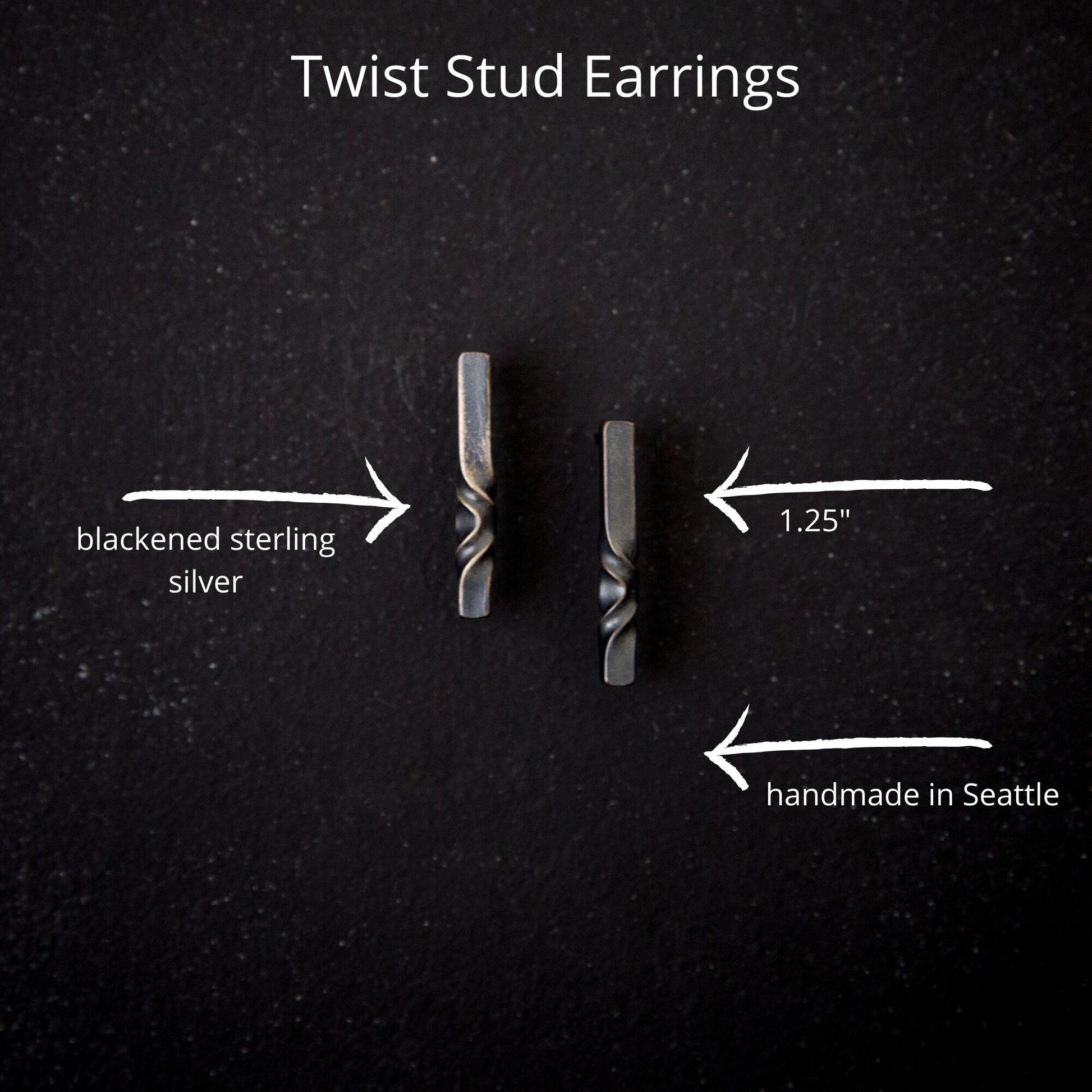 Sterling Silver Twist Post Earrings - Steel Toe Studios
